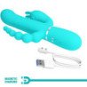 PRETTY LOVE - CAMMY TRIPLE VIBRADOR RABBIT MULTIFUNCIÓN 4 EN 1 AZUL