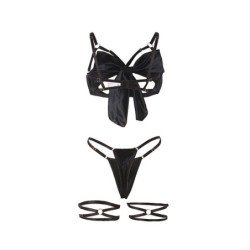SUBBLIME - 955199 CONJUNTO DE SUJETADOR CON LAZO NEGRO AJUSTABLE S/M