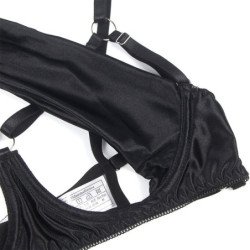 SUBBLIME - 955199 CONJUNTO DE SUJETADOR CON LAZO NEGRO AJUSTABLE S/M