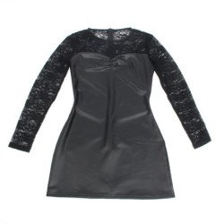SUBBLIME - 955595 VESTIDO DE MANGA LARGA CON ENCAJE NEGRO TALLA S/M