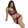 SUBBLIME - 955533 CONJUNTO DE SUJETADOR DE MALLA CON CREMALLERA DE CHAROL ROJO S/M