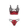 SUBBLIME - 955533 CONJUNTO DE SUJETADOR DE MALLA CON CREMALLERA DE CHAROL ROJO S/M