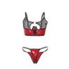SUBBLIME - 955533 CONJUNTO DE SUJETADOR DE MALLA CON CREMALLERA DE CHAROL ROJO S/M