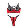 SUBBLIME - 955533 CONJUNTO DE SUJETADOR DE MALLA CON CREMALLERA DE CHAROL ROJO S/M