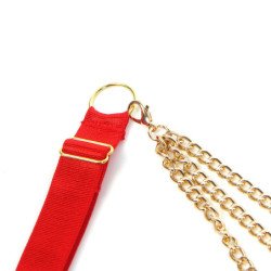 SUBBLIME - 955519 CONJUNTO DE SUJETADOR CON CADENAS Y CORAZÓN DE MALLA ROJO S/M