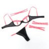 SUBBLIME - 955304 CONJUNTO DE SUJETADOR CON COLLAR Y DETALLES EN LAS PIERNAS ROSA FLUORESCENTE L/XL