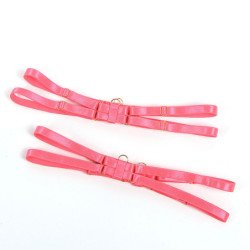 SUBBLIME - 955304 CONJUNTO DE SUJETADOR CON COLLAR Y DETALLES EN LAS PIERNAS ROSA FLUORESCENTE L/XL