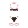 SUBBLIME - 955298 CONJUNTO DE SUJETADOR CON COLLAR Y DETALLES EN LAS PIERNAS ROSA FLUORESCENTE S/M