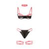 SUBBLIME - 955298 CONJUNTO DE SUJETADOR CON COLLAR Y DETALLES EN LAS PIERNAS ROSA FLUORESCENTE S/M