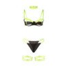 SUBBLIME - 955281 CONJUNTO DE SUJETADOR CON COLLAR Y DETALLES EN LAS PIERNAS VERDE FLUORESCENTE L/XL