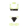 SUBBLIME - 955274 CONJUNTO DE SUJETADOR CON COLLAR Y DETALLES EN LAS PIERNAS VERDE FLUORESCENTE S/M