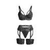SUBBLIME - 955236 SUJETADOR DE BONDAGE NEGRO CON LIGUEROS TALLA S/M