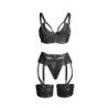 SUBBLIME - 955236 SUJETADOR DE BONDAGE NEGRO CON LIGUEROS TALLA S/M