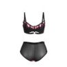 SUBBLIME - 955588 CONJUNTO DE SUJETADOR DE MALLA CON CREMALLERA DE CHAROL ROSA L/XL