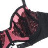 SUBBLIME - 955588 CONJUNTO DE SUJETADOR DE MALLA CON CREMALLERA DE CHAROL ROSA L/XL