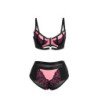 SUBBLIME - 955571 CONJUNTO DE SUJETADOR DE MALLA CON CREMALLERA DE CHAROL ROSA TALLA S/M