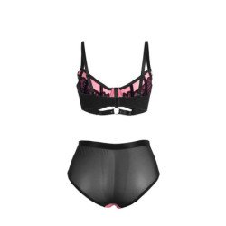 SUBBLIME - 955571 CONJUNTO DE SUJETADOR DE MALLA CON CREMALLERA DE CHAROL ROSA TALLA S/M