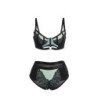 SUBBLIME - 955564 CONJUNTO DE SUJETADOR DE MALLA CON CREMALLERA DE CHAROL VERDE L/XL