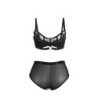 SUBBLIME - 955557 CONJUNTO DE SUJETADOR DE MALLA CON CREMALLERA DE CHAROL VERDE S/M