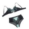 SUBBLIME - 955557 CONJUNTO DE SUJETADOR DE MALLA CON CREMALLERA DE CHAROL VERDE S/M