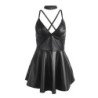 SUBBLIME - 955380 VESTIDO CON TIRANTES DE CUERO NEGRO TALLA L/XL