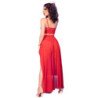 CHILIROSE - CR 4850 SET TOP ROJO Y LEGGINS CON COMPLEMENTOS DORADOS XL