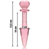 SERIE NEBULA DE IBIZA - MODELO 7 TAPÓN ANAL DE VIDRIO DE BOROSILICATO ROSA 13,5 CM -O- 3 CM