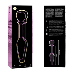 SERIE NEBULA DE IBIZA - MODELO 7 TAPÓN ANAL DE VIDRIO DE BOROSILICATO ROSA 13,5 CM -O- 3 CM