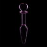 SERIE NEBULA DE IBIZA - MODELO 7 TAPÓN ANAL DE VIDRIO DE BOROSILICATO ROSA 13,5 CM -O- 3 CM