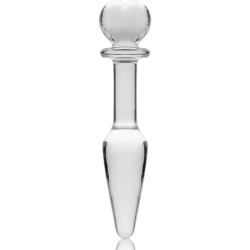SERIE NEBULA DE IBIZA - MODELO 7 TAPÓN ANAL DE VIDRIO DE BOROSILICATO TRANSPARENTE 13,5 CM -O- 3 CM