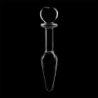 SERIE NEBULA DE IBIZA - MODELO 7 TAPÓN ANAL DE VIDRIO DE BOROSILICATO TRANSPARENTE 13,5 CM -O- 3 CM