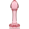 SERIE NEBULA DE IBIZA - MODELO 2 TAPÓN ANAL DE VIDRIO DE BOROSILICATO ROSA 11 CM -O- 3,5 CM