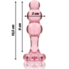 SERIE NEBULA DE IBIZA - MODELO 1 TAPÓN ANAL DE VIDRIO DE BOROSILICATO ROSA 10,5 CM -O- 3 CM