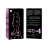 SERIE NEBULA DE IBIZA - MODELO 1 TAPÓN ANAL DE VIDRIO DE BOROSILICATO ROSA 10,5 CM -O- 3 CM