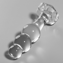 SERIE NEBULA DE IBIZA - MODELO 1 TAPÓN ANAL DE VIDRIO DE BOROSILICATO TRANSPARENTE 10,5 CM -O- 3 CM
