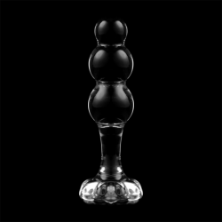 SERIE NEBULA DE IBIZA - MODELO 1 TAPÓN ANAL DE VIDRIO DE BOROSILICATO TRANSPARENTE 10,5 CM -O- 3 CM