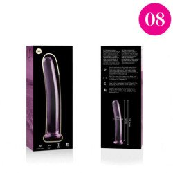 SERIE NEBULA DE IBIZA - MODELO 8 DILDO DE VIDRIO DE BOROSILICATO ROSA 14,5 CM -O- 2 CM