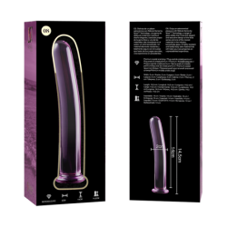 SERIE NEBULA DE IBIZA - MODELO 8 DILDO DE VIDRIO DE BOROSILICATO ROSA 14,5 CM -O- 2 CM
