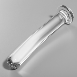 SERIE NEBULA DE IBIZA - MODELO 8 DILDO DE VIDRIO DE BOROSILICATO TRANSPARENTE 14,5 CM -O- 2 CM