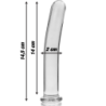 SERIE NEBULA DE IBIZA - MODELO 8 DILDO DE VIDRIO DE BOROSILICATO TRANSPARENTE 14,5 CM -O- 2 CM