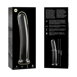SERIE NEBULA DE IBIZA - MODELO 8 DILDO DE VIDRIO DE BOROSILICATO TRANSPARENTE 14,5 CM -O- 2 CM