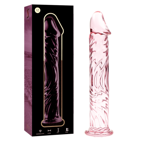 SERIE NEBULA DE IBIZA - MODELO 12 DILDO DE VIDRIO DE BOROSILICATO ROSA 17 CM -O- 3,5 CM