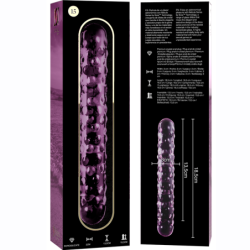 SERIE NEBULA DE IBIZA - MODELO 15 DILDO DE VIDRIO DE BOROSILICATO ROSA 18,5 CM -O- 3 CM