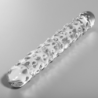 SERIE NEBULA DE IBIZA - MODELO 15 DILDO DE VIDRIO DE BOROSILICATO TRANSPARENTE 18,5 CM -O- 3 CM