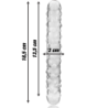 SERIE NEBULA DE IBIZA - MODELO 15 DILDO DE VIDRIO DE BOROSILICATO TRANSPARENTE 18,5 CM -O- 3 CM