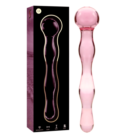 SERIE NEBULA DE IBIZA - MODELO 13 DILDO DE VIDRIO DE BOROSILICATO ROSA 18 CM -O- 3,5 CM