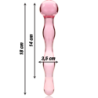 SERIE NEBULA DE IBIZA - MODELO 13 DILDO DE VIDRIO DE BOROSILICATO ROSA 18 CM -O- 3,5 CM