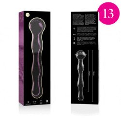 SERIE NEBULA DE IBIZA - MODELO 13 DILDO DE VIDRIO DE BOROSILICATO ROSA 18 CM -O- 3,5 CM