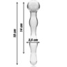SERIE NEBULA DE IBIZA - MODELO 13 DILDO DE VIDRIO DE BOROSILICATO TRANSPARENTE 18 CM -O- 3,5 CM
