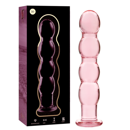 SERIE NEBULA DE IBIZA - MODELO 10 DILDO DE VIDRIO DE BOROSILICATO ROSA 16,5 CM -O- 3,5 CM